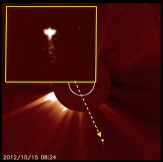 Angelic UFO Travels Toward Sun In NASA Photo, Oct 15, 2012.