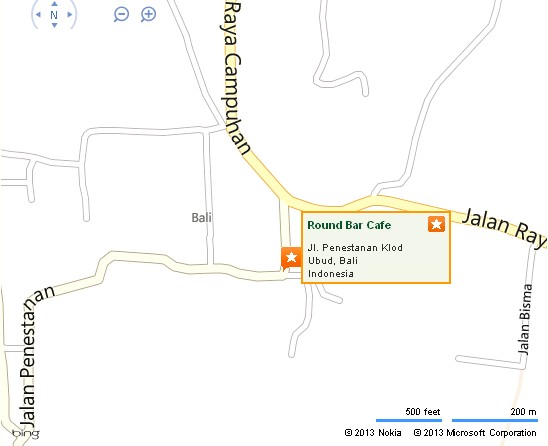 Round Bar Cafe Ubud Bali Location Map,Location Map of Round Bar Cafe Ubud Bali,Round Bar Cafe Ubud Bali accommodation destinations attractions hotels map photos pictures