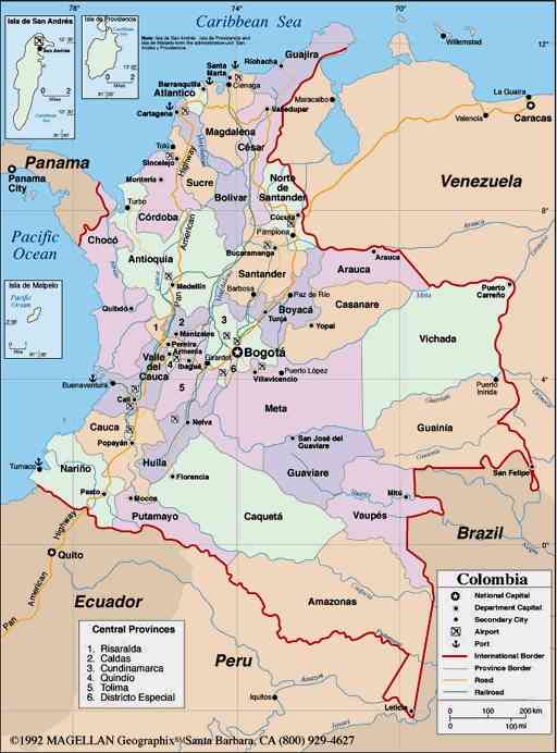 Mapa Politico De Colombia Actualizado