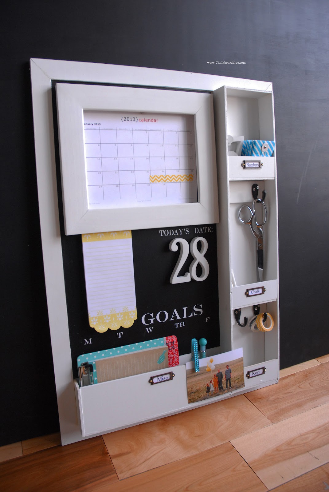 {DIY message center with chalkboard blue} Simply Kierste Design Co.