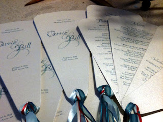 Red, White and Blue Fan Programs {Lake Anna, VA Wedding Program Designer}