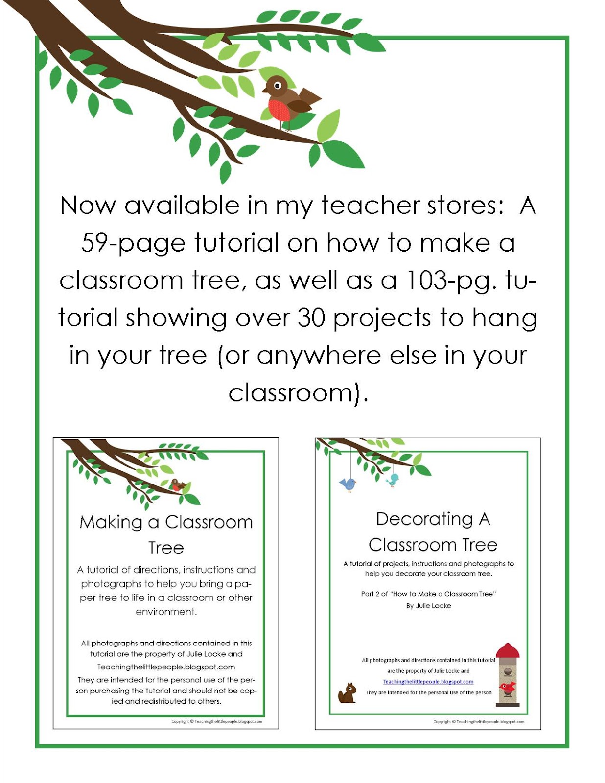 Teaching The Little People The Butcher Paper Classroom Tree in Spring