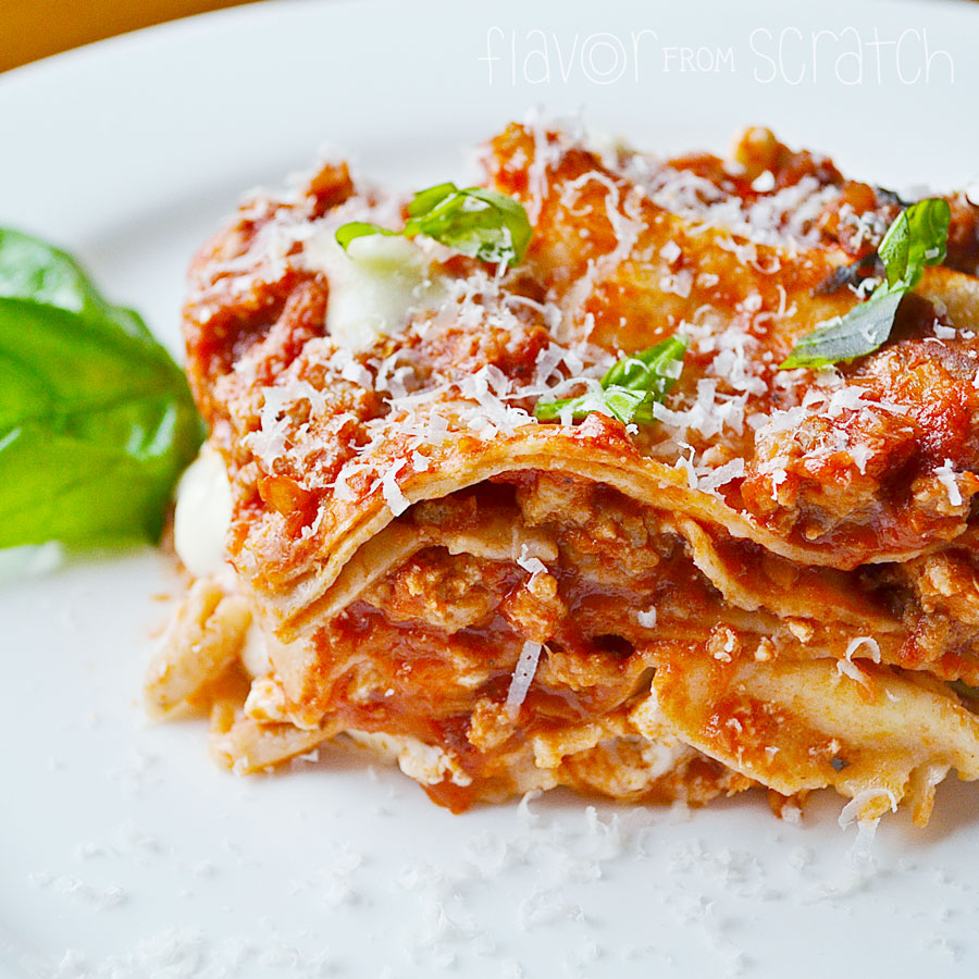 Lasagna with Meat Sauce Flavor From Scratch