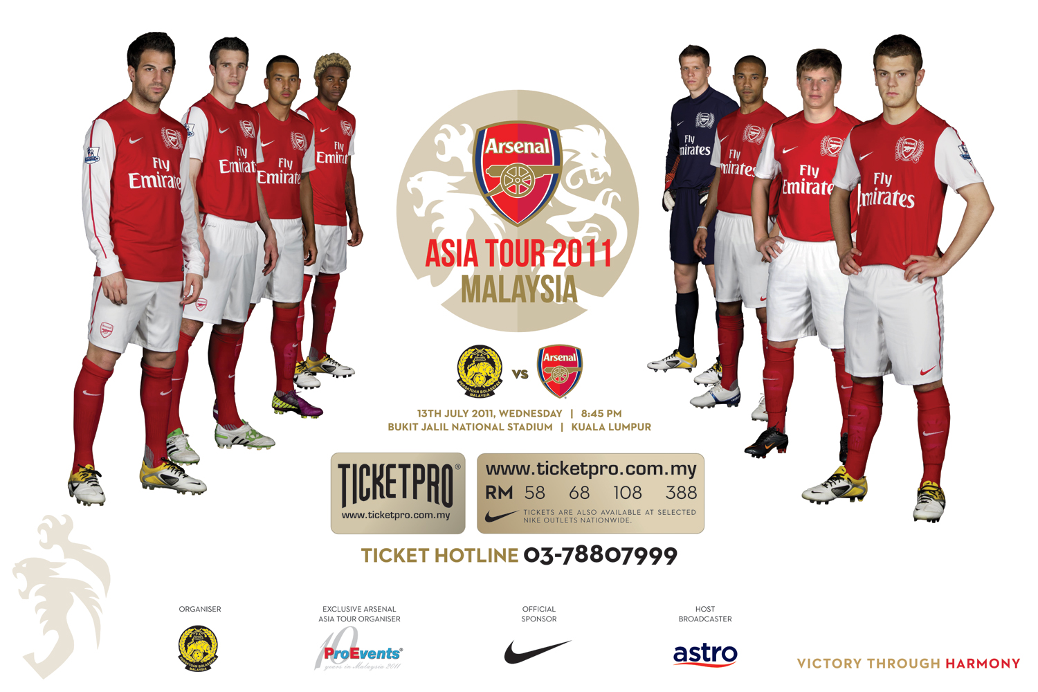 Arsenal vs Malaysia Asia Tour 2011 Poster | Koletsy