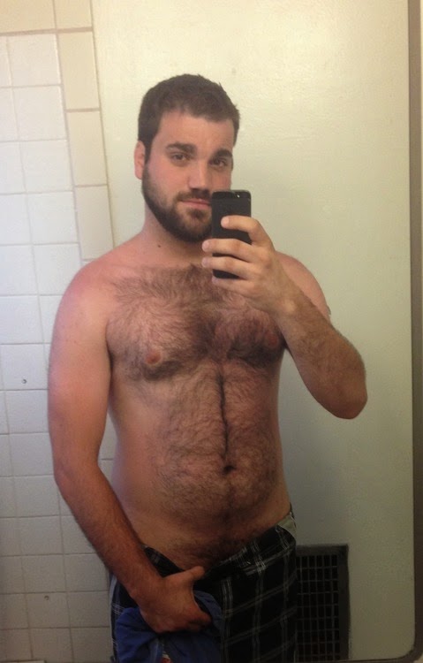 Hung Hairy Chest Selfie.