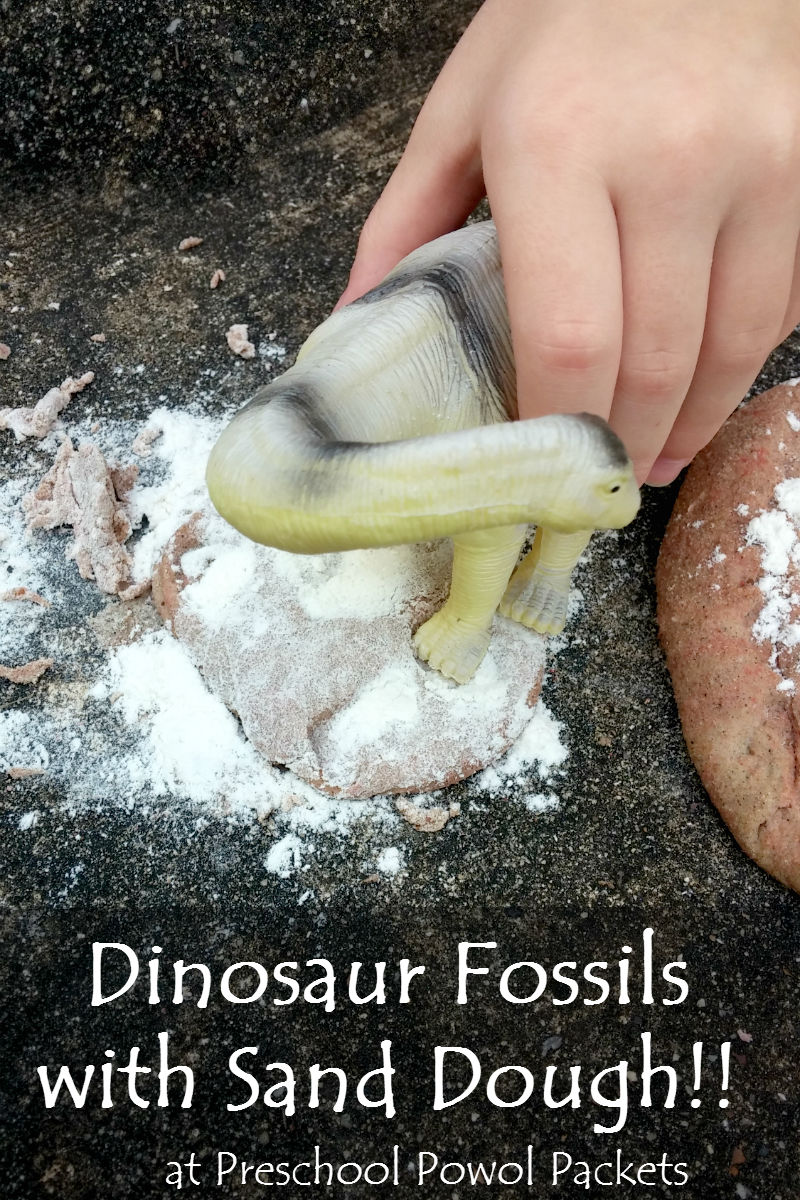 Dinosaur Fossils With Sand Dough Preschool Powol Packets