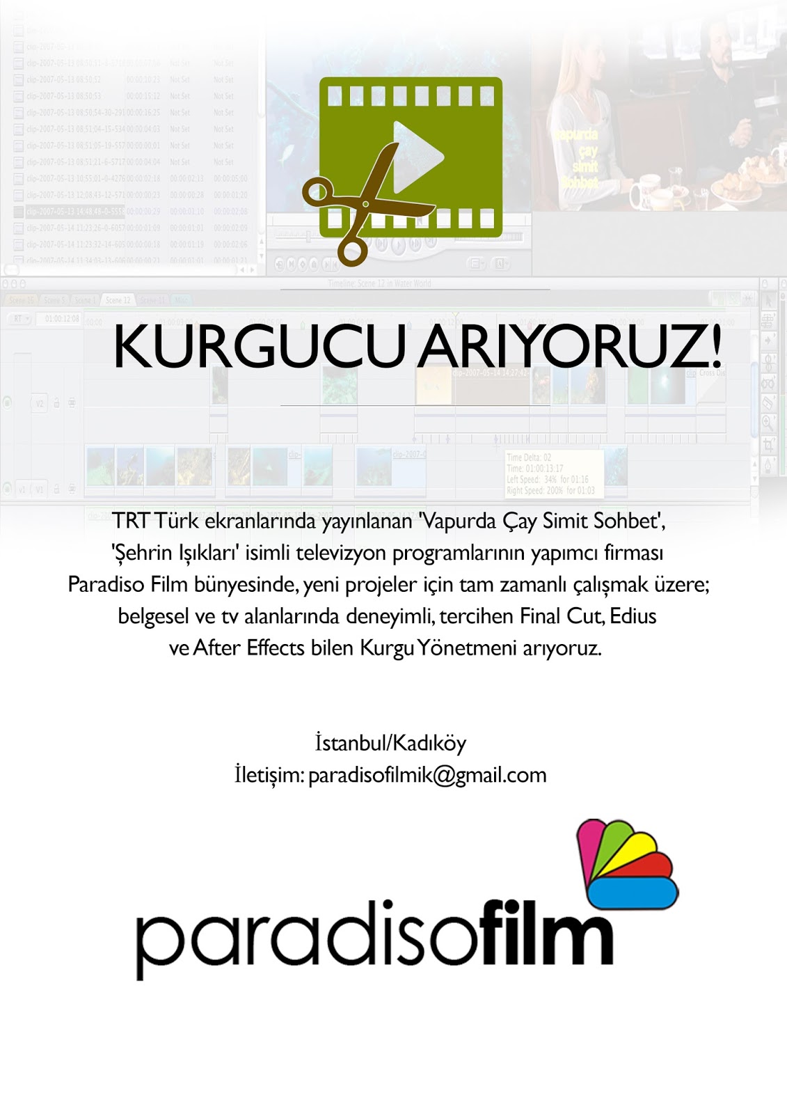 kurgu yonetmeni medya is ilanlari