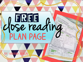  FREE close reading plan page for any text
