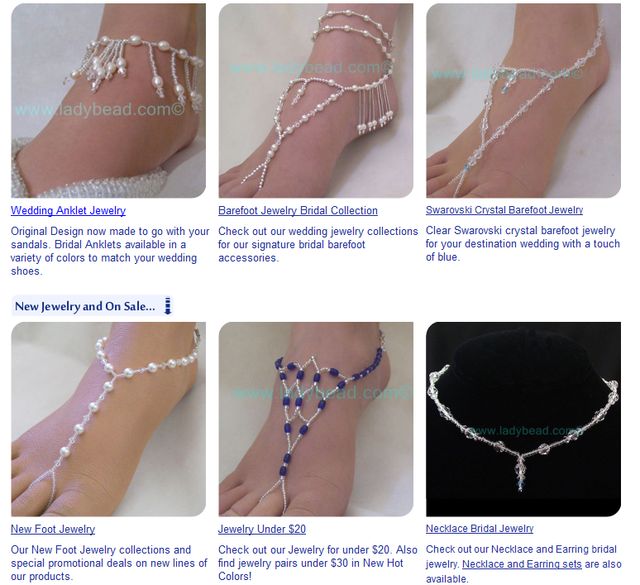 Swarovksi Pearl Foot Jewelry - LadyBead.com