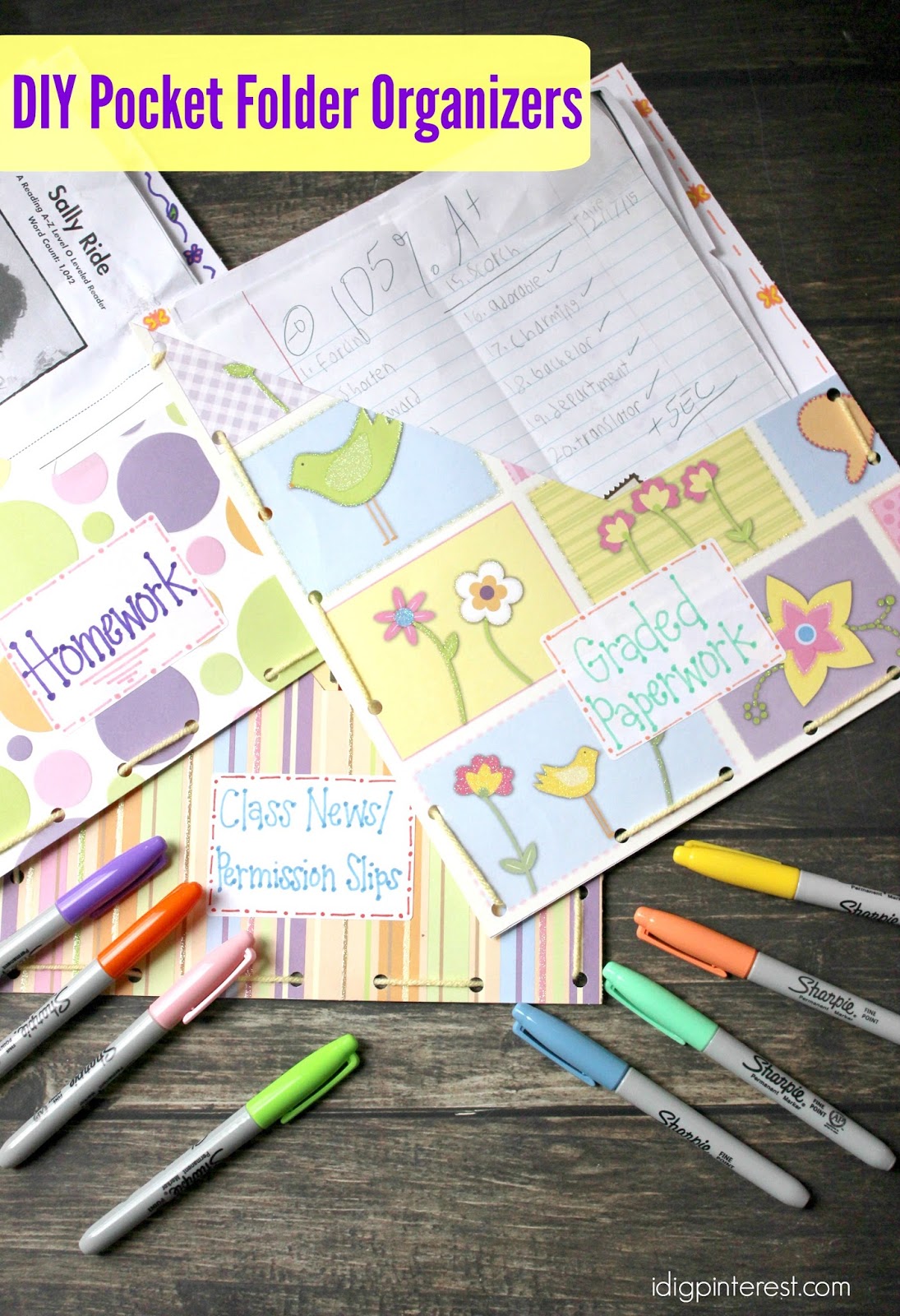 DIY Pocket Folder Paper Organizers I Dig Pinterest