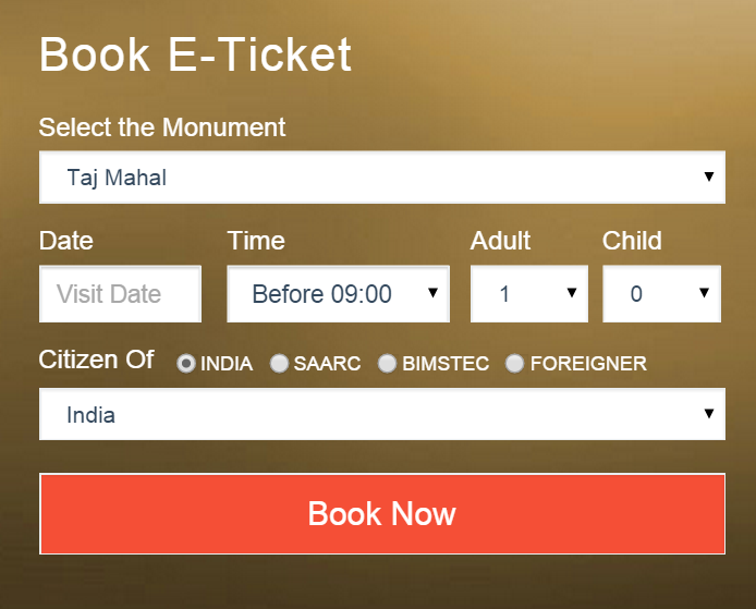 Now Book Taj Mahal Ticket Online At IRCTC - IRCTC Login ...