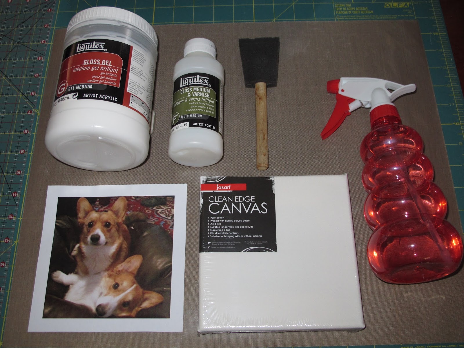 jojo's crafty love Photo image transfers onto canvas tutorial with Gel