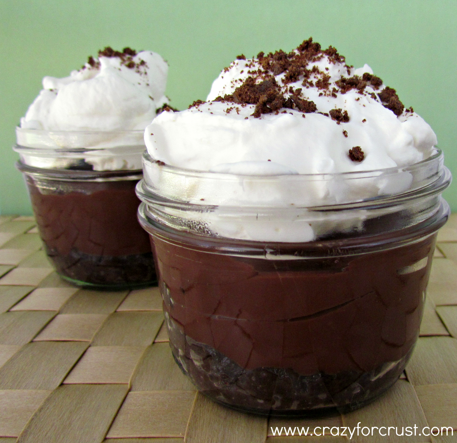 Bailey's Pudding Pies with Thin Mint Crust Crazy for Crust