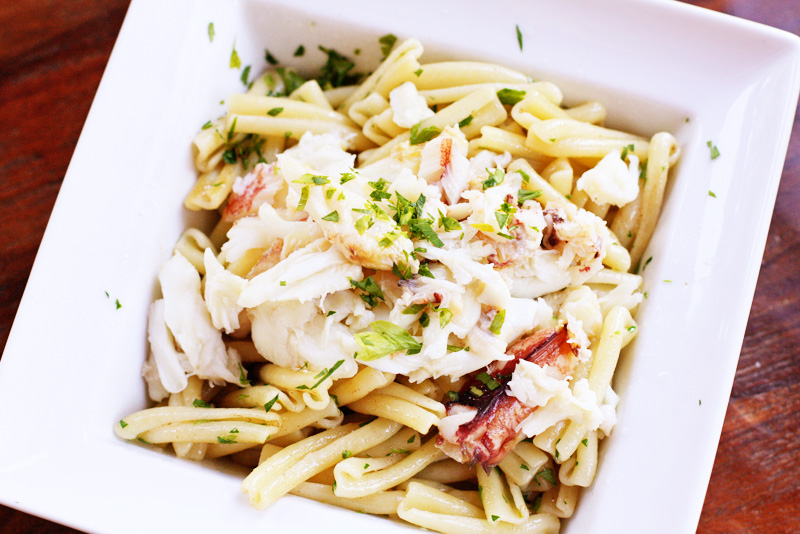 pasta with lemon browned butter & fresh dungeness crab Sweet Anna's