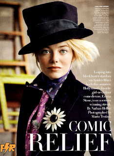 Emma Stone with  a cool hat