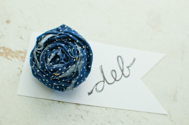 Rolled Fabric Flower Pin