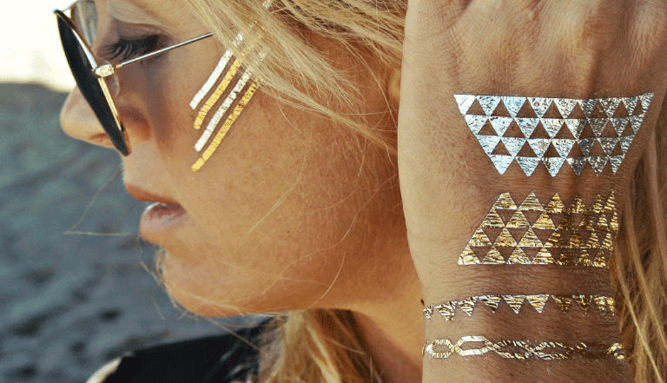 The Metallic Temporary Tattoo Trend Miss Rich