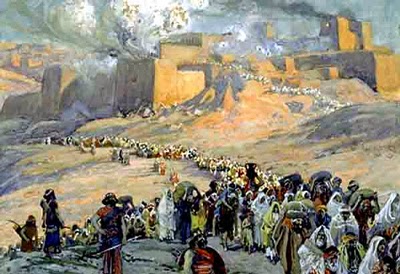 Jerusalem was destroyed in the sixth century B.C. and the peoples were transported to Babylon.　