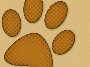 dog brown paw print