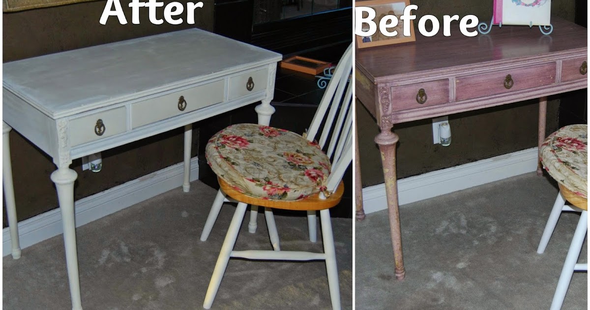 chalk paint & more Old White Annie Sloan chalk painted desk