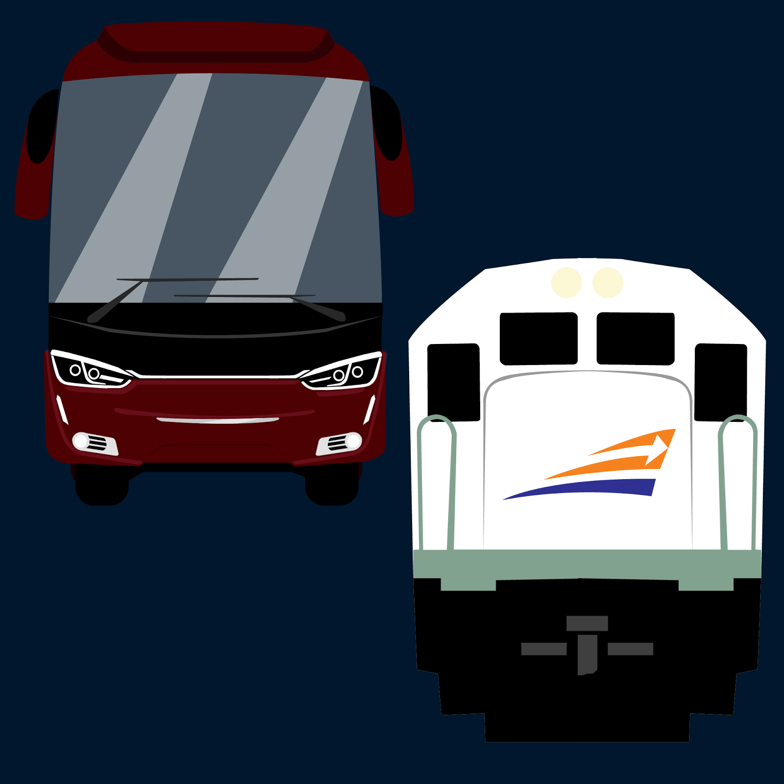 Vektor Kereta dan Bis