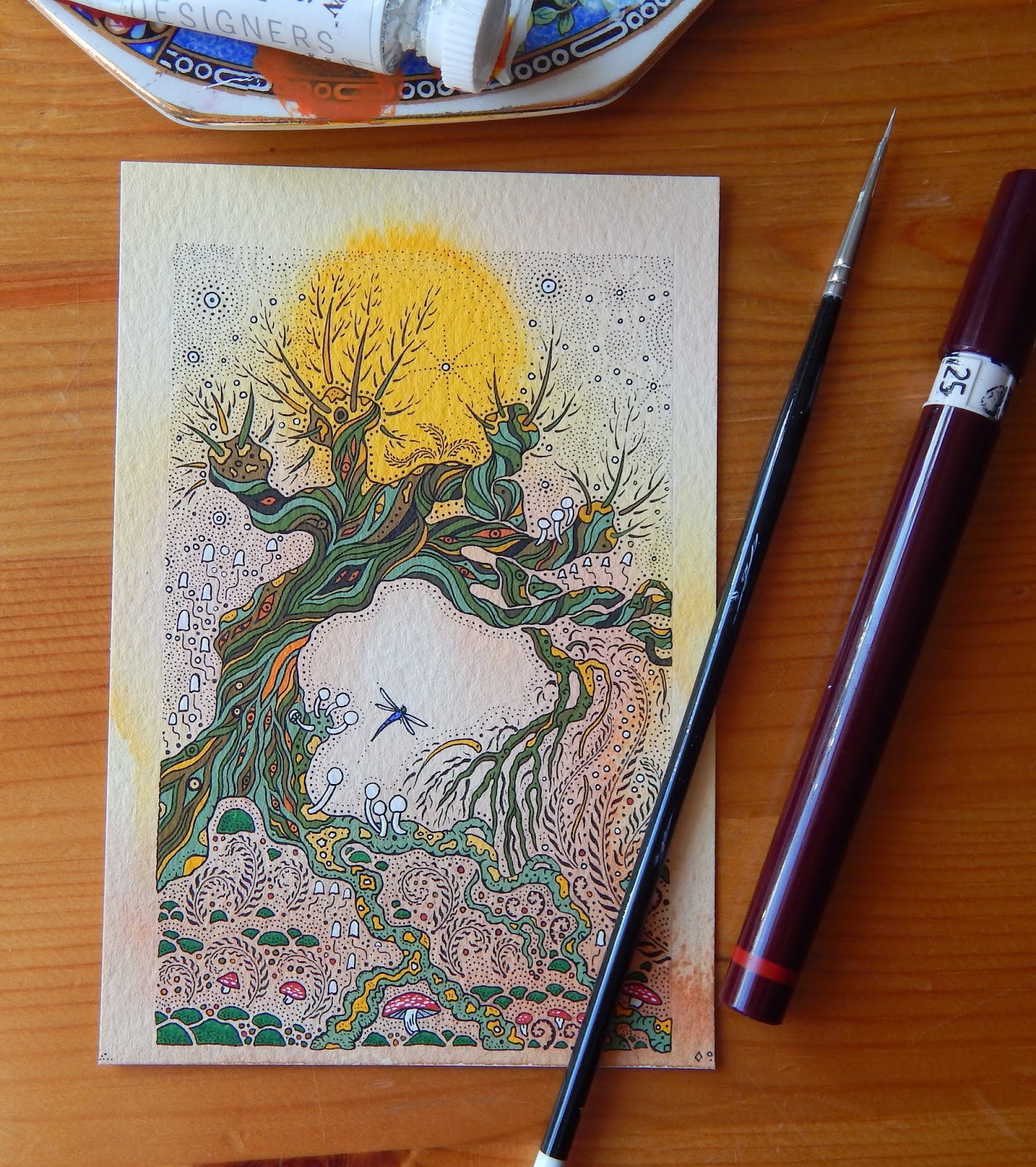 ENCHANTEDART Pyrography and Illustration Pen and Ink Work