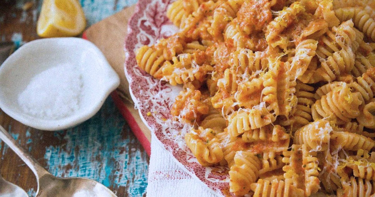 Milk and Honey Radiatori with Roasted Pepper Pesto