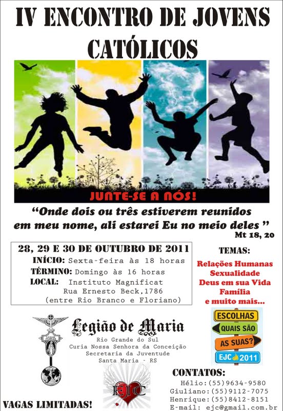 Temas Para Grupo De Jovens Católicos 2021 Juventude Legionária N.E.S: CARTAZ DO ENCONTRO DE JOVENS CATÓLICOS...
