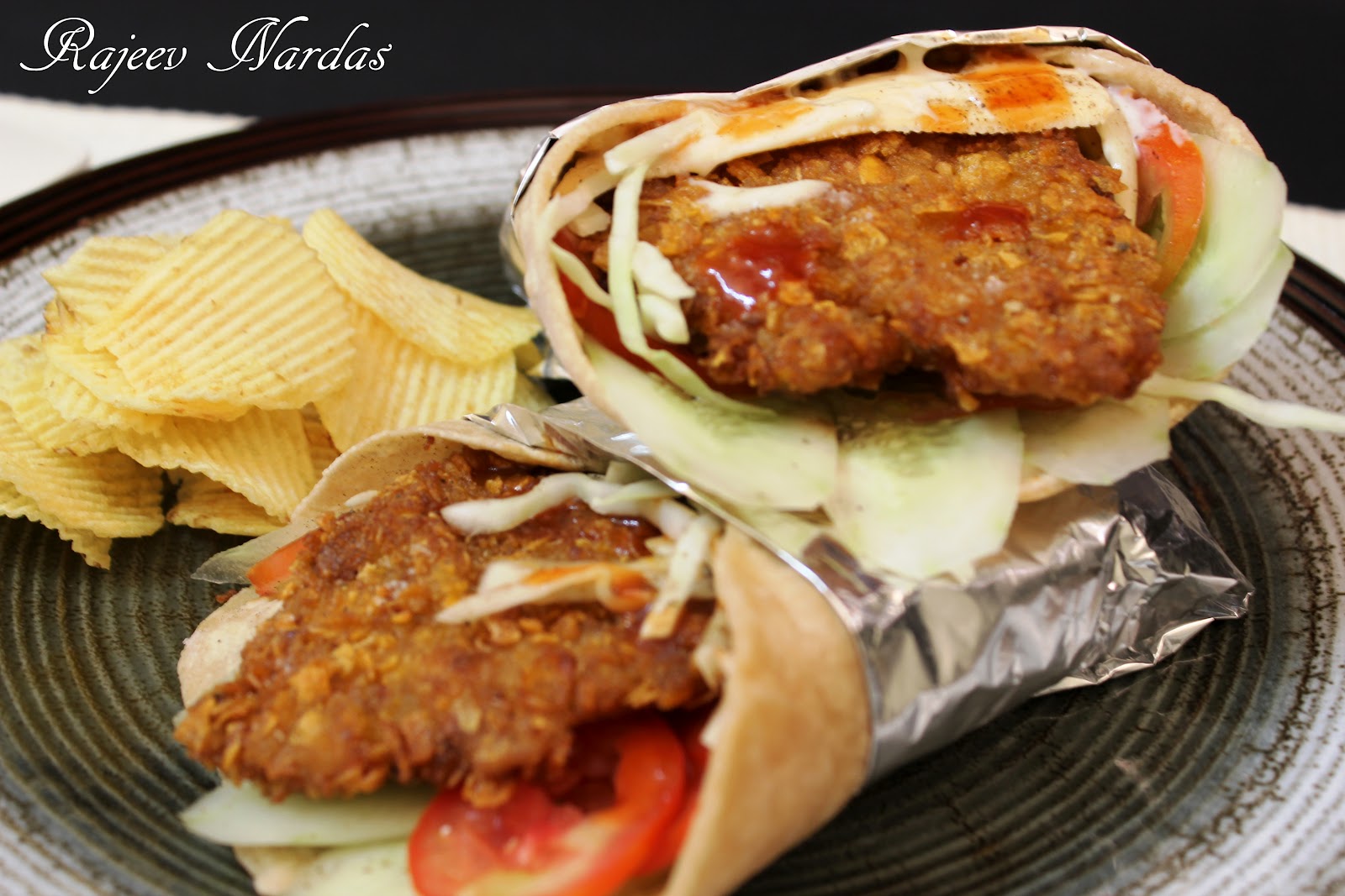 Manju's FoodBite's KFC Wrap Kurkure (Crispy) Fried Chicken Wrap