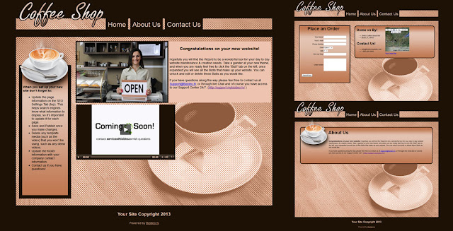video website template, coffee shop