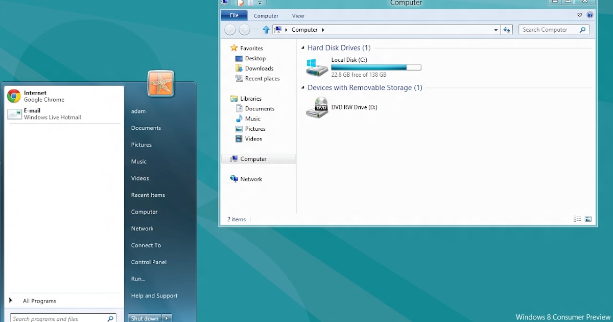 windows 7 start menu programs