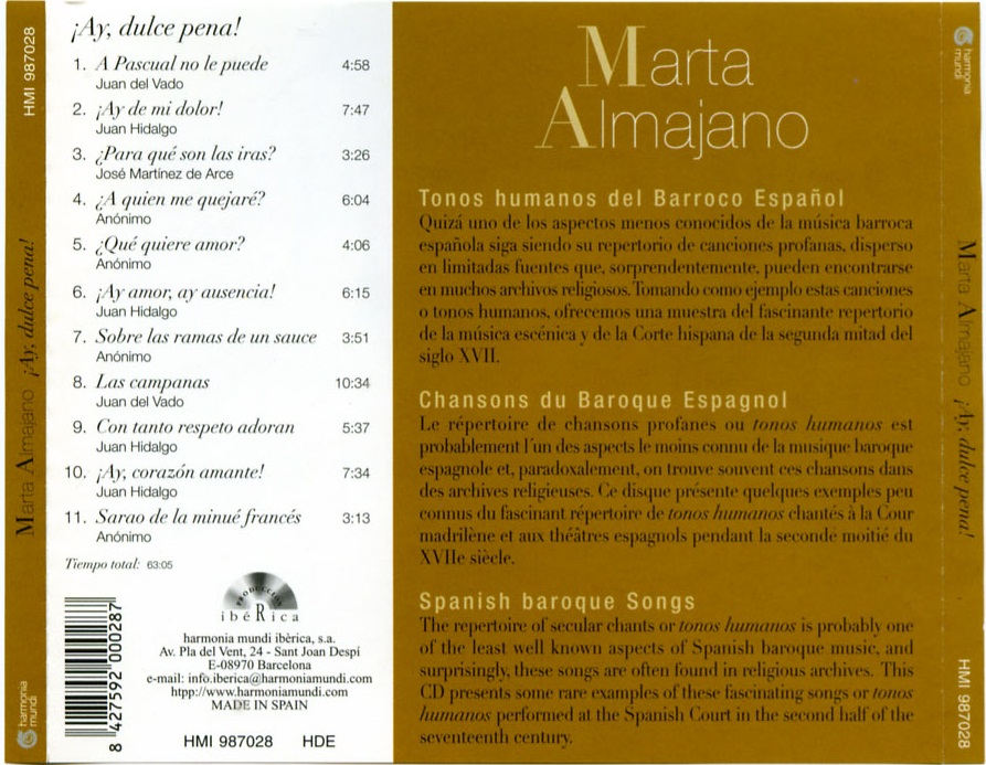Marta Almajano - ¡Ay Dulce Pena! Marta Almajano - ¡Ay Dulce Pena!