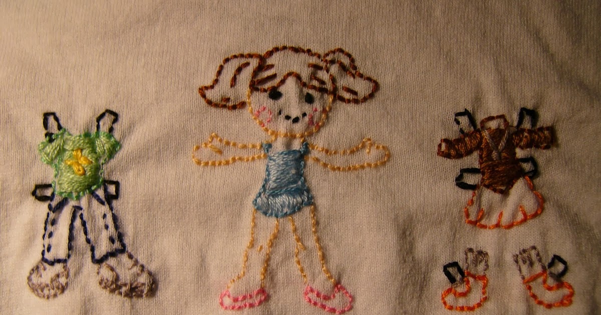 Miss Missy Paper Dolls embroidery paper doll