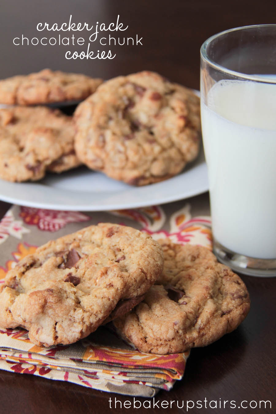 cracker jack chocolate chunk cookies The Baker Upstairs