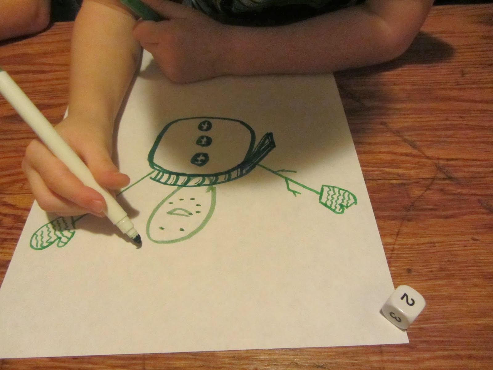The Unlikely Homeschool Build a Snowman Dice Game
