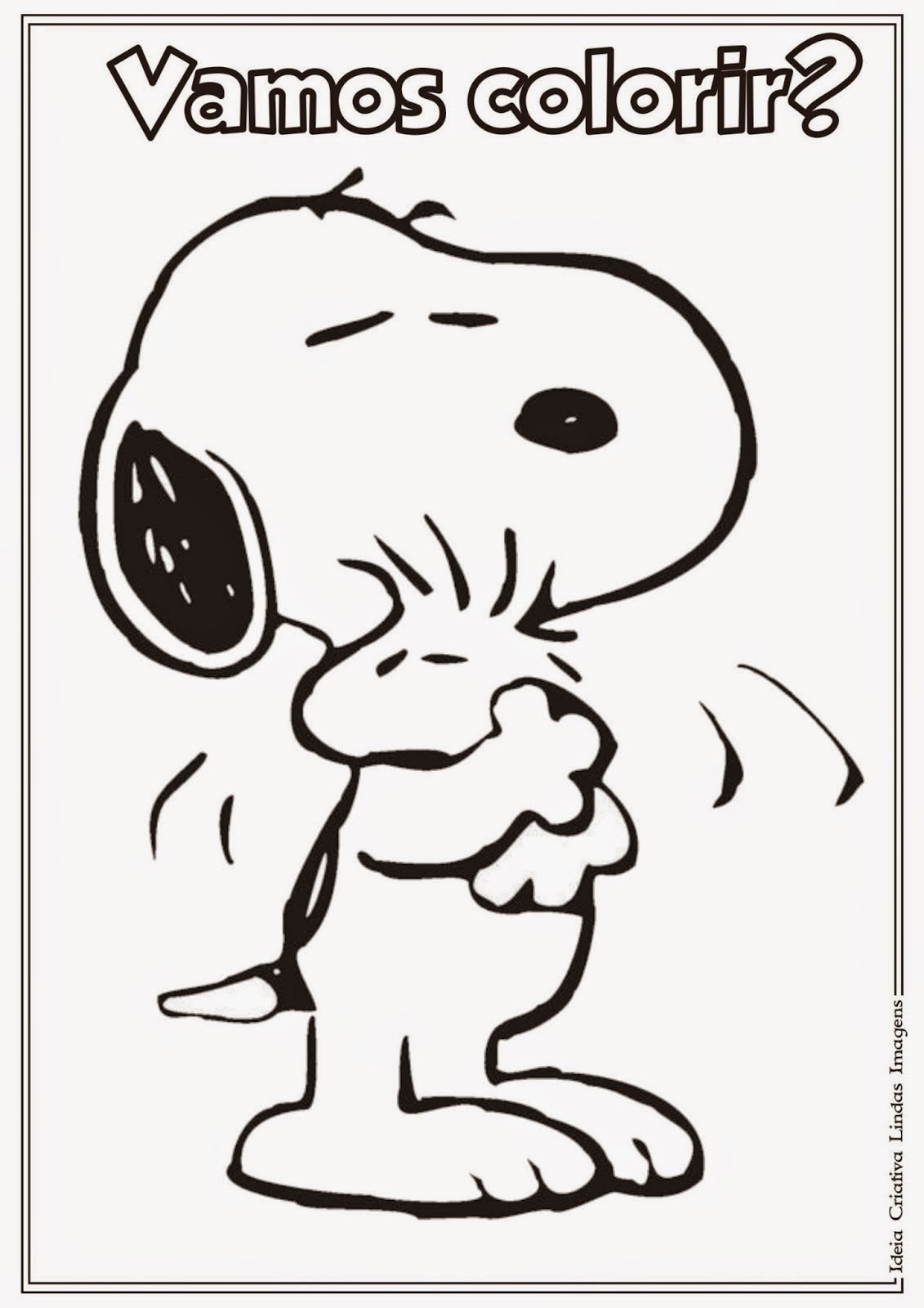 Desenho de Snoopy pintando um quadro para colorir - Tudodesenhos
