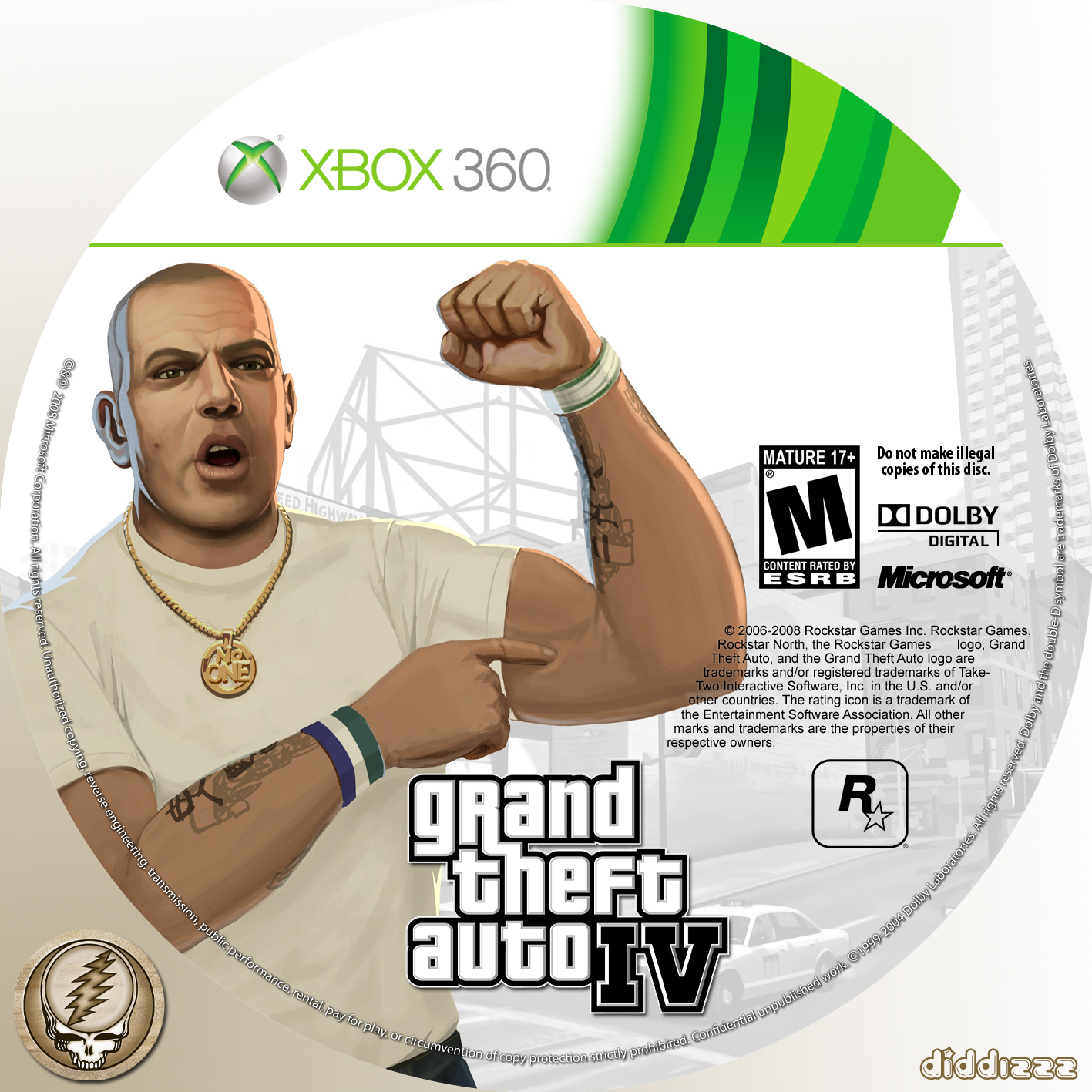 Capa Label Grand Theft Auto IV Xbox 360 Capas de DVDs Capas de Filmes
