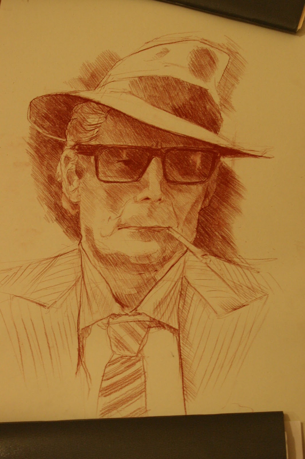 Maria's Drawings: Face of a gangster (life drawing)