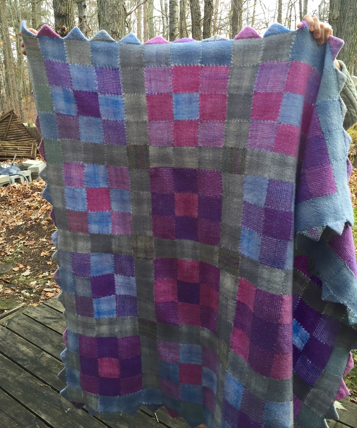 Pin Loom Weaving Update on the Prairie Points Blanket