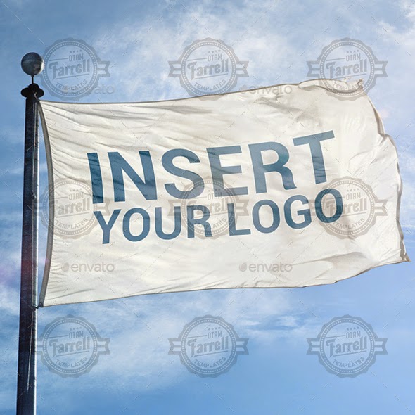 Download Free File Designer Photorealistic Flag Mock Up PSD Mockup Templates