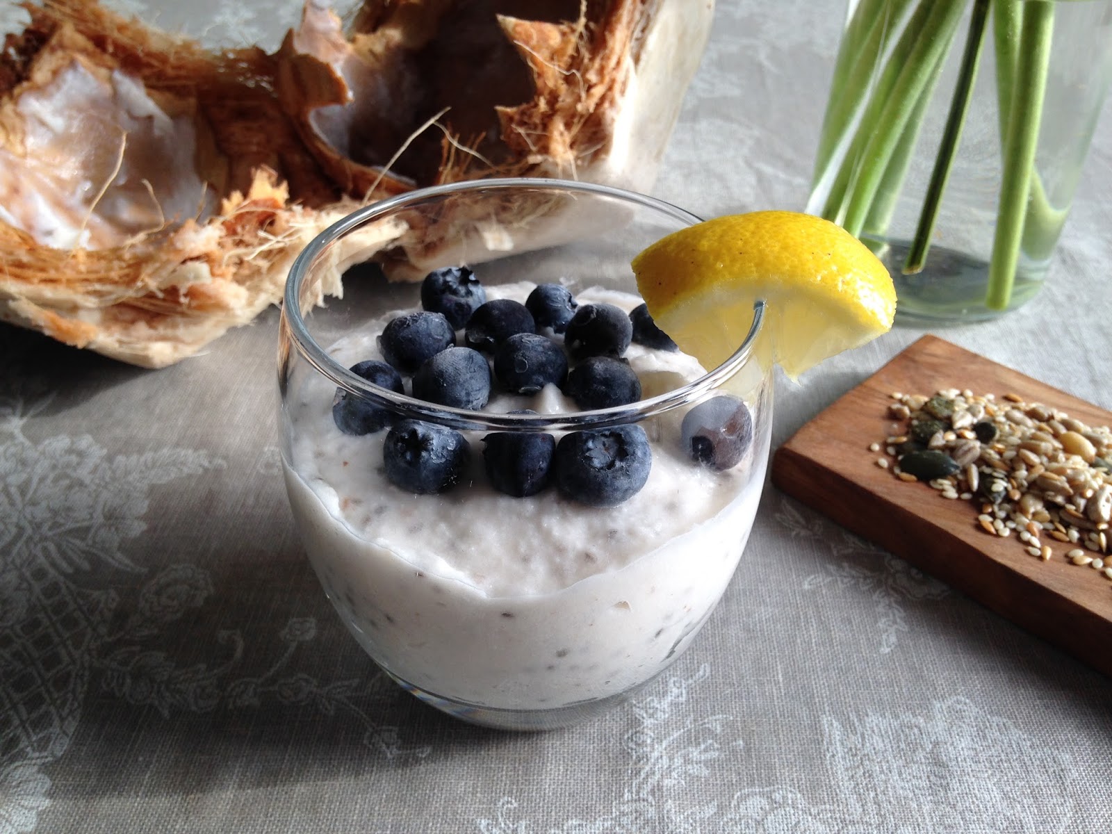 Fresh Coconut Water Coconut & Chia Seed Pudding. Maison Jen