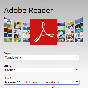 capture d'écran téléchargement de Adobe Reader