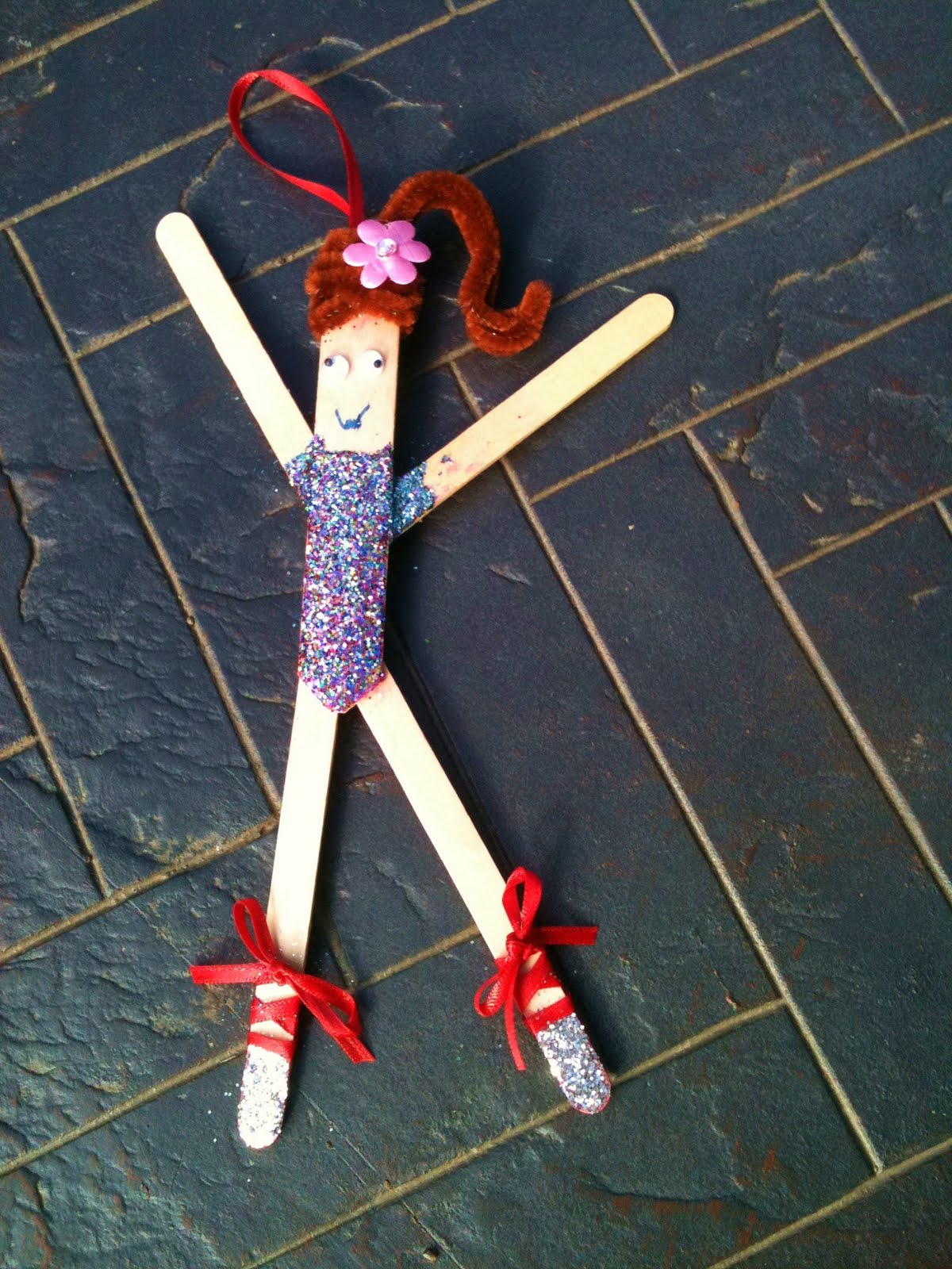 4 Crazy Kings Popsicle Stick Ballerina Ornament
