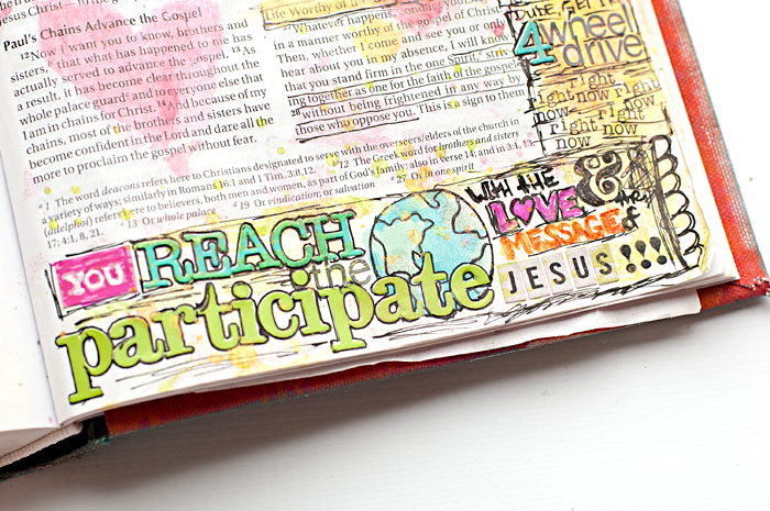 Heather Greenwood Designs | Mixed Media Art Journaling Bible: Say "YES" To Community - Philippians | #wheatonbible