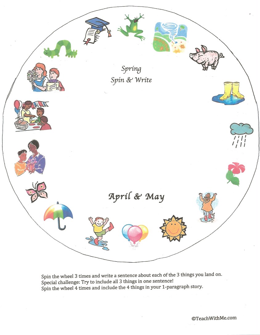 Spin A Story Spring Writing Prompt Wheels Classroom Freebies