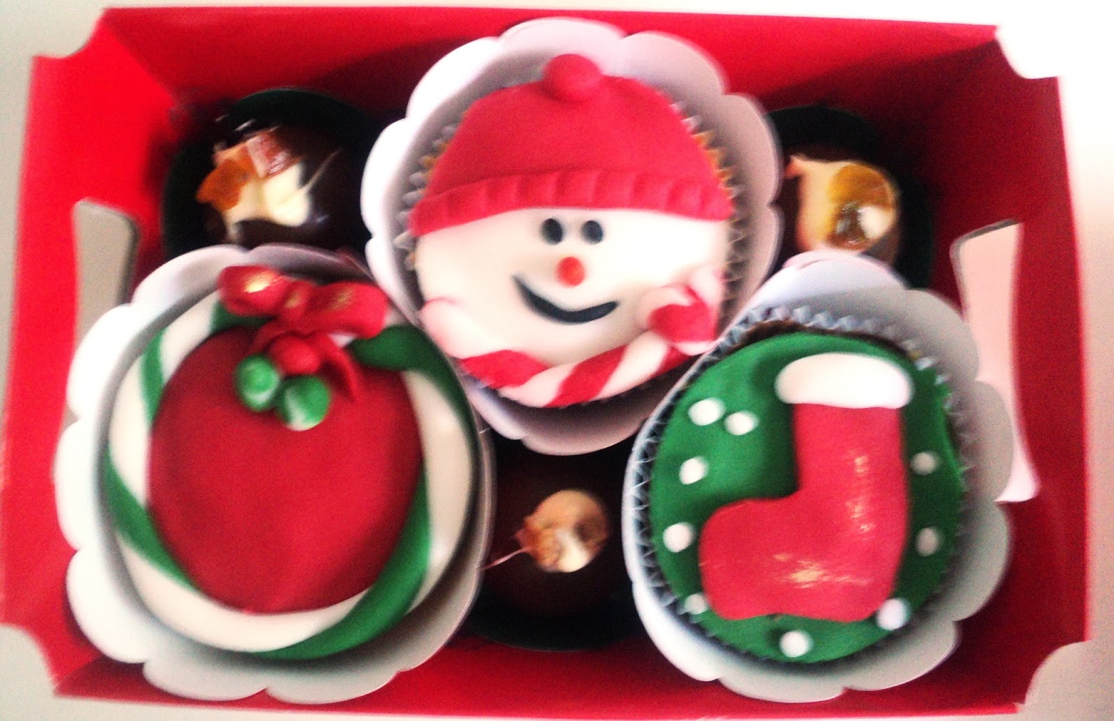 Marshmallow kit Festas Cupcakes Natalinos Trabalhados em Pasta