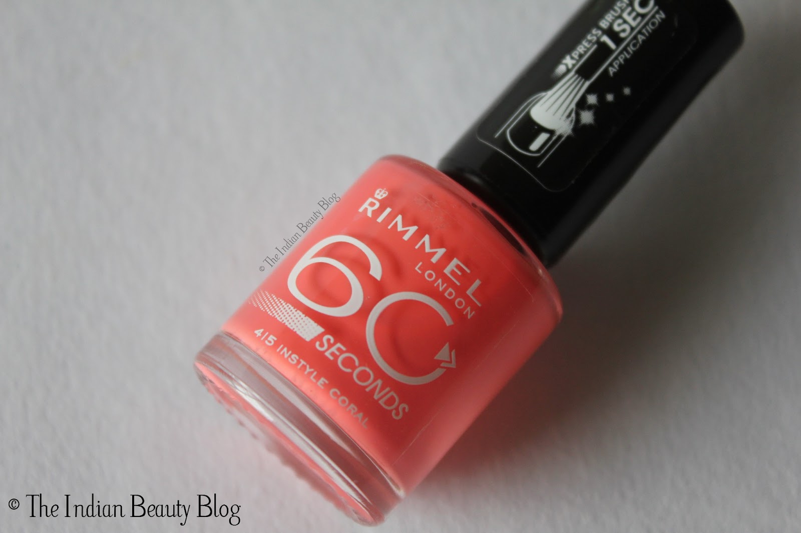 Rimmel London 60 seconds nail color- Instyle Coral - The Indian Beauty Blog
