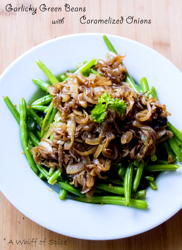 Garlicky Green Beans with Caramelized Onions