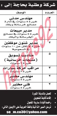 وظائف شاغرة فى جريدة المدينة السعودية الجمعة 24-05-2013 %D8%A7%D9%84%D9%85%D8%AF%D9%8A%D9%86%D8%A9+4