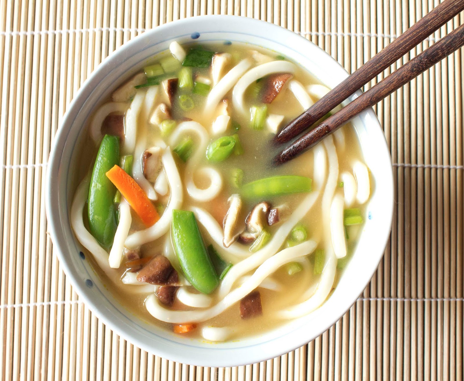 Udon Soup With Vegetables Cooking in Socks